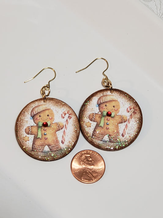 Cute Gingerbread Earrings round