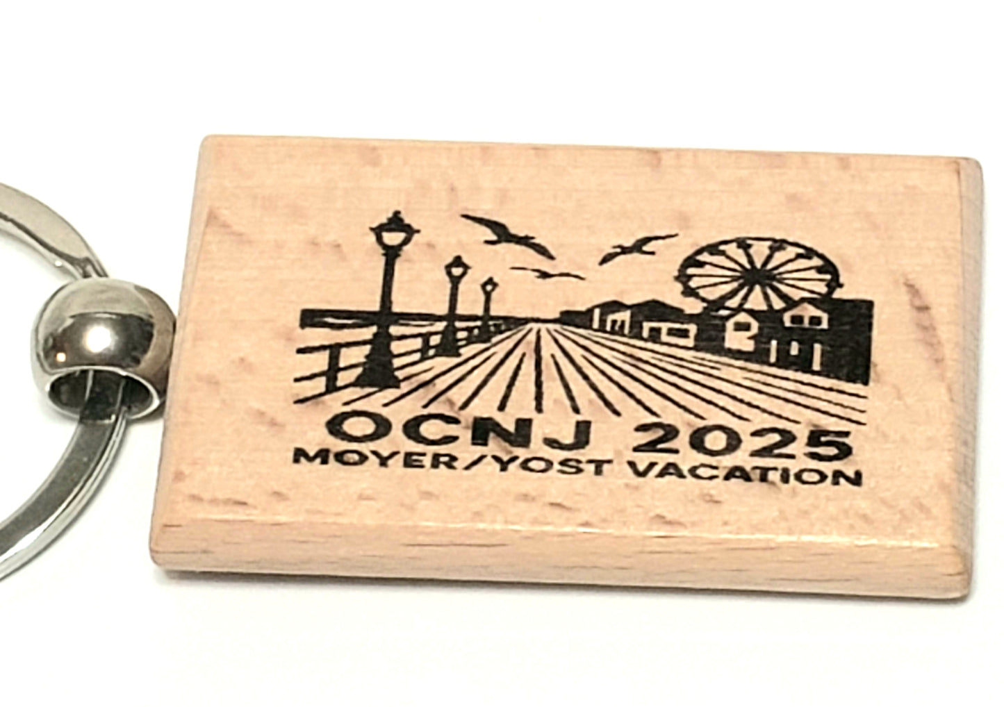 Personalized Ocean City Boardwalk Keychain |FREE SHIPPING | Custom Vacation Souvenir | Beach Trip Keepsake