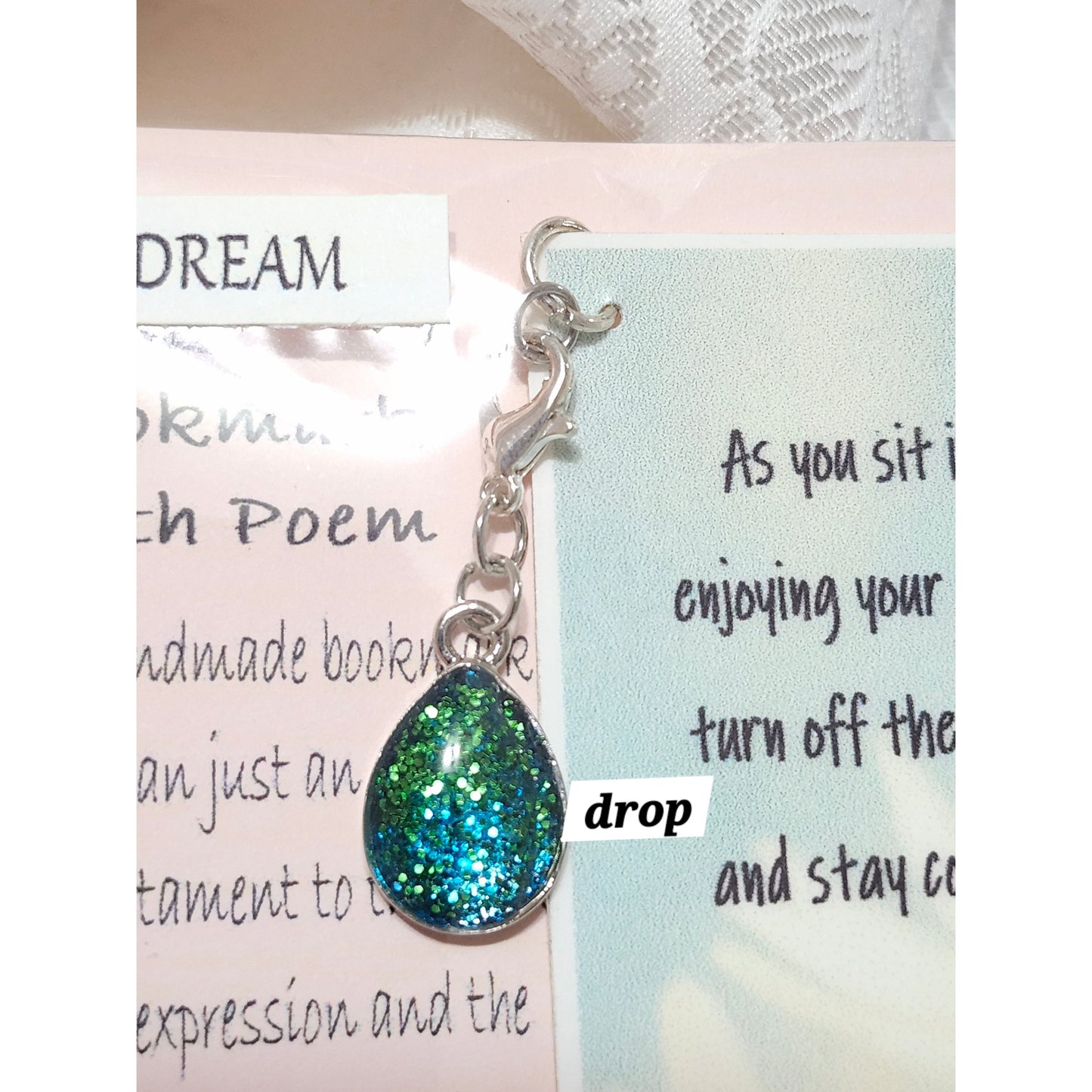 Bookmark Poems by Wendy with Sparkly Charm