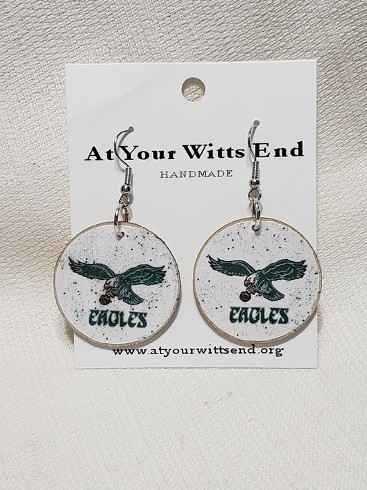 Eagles Earrings Wood  old logo