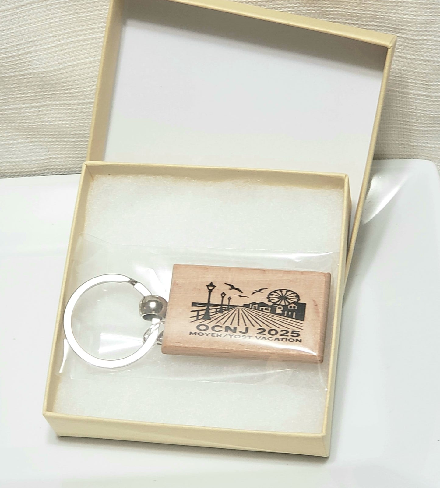 Personalized Ocean City Boardwalk Keychain |FREE SHIPPING | Custom Vacation Souvenir | Beach Trip Keepsake