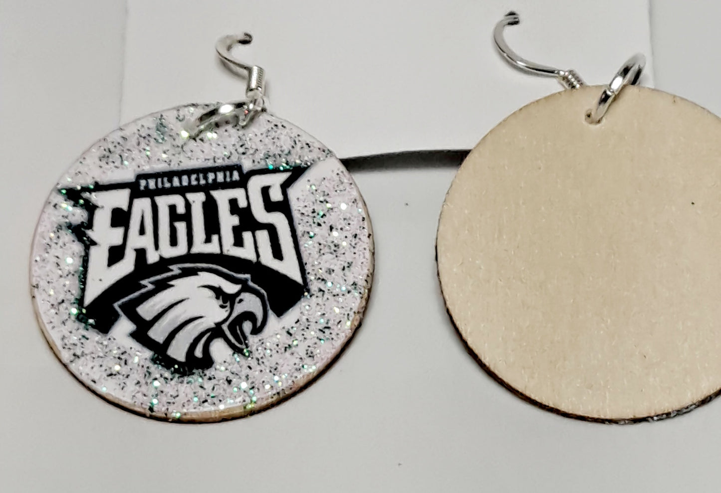 Philadelphia Eagles Glitter Wood Earrings
