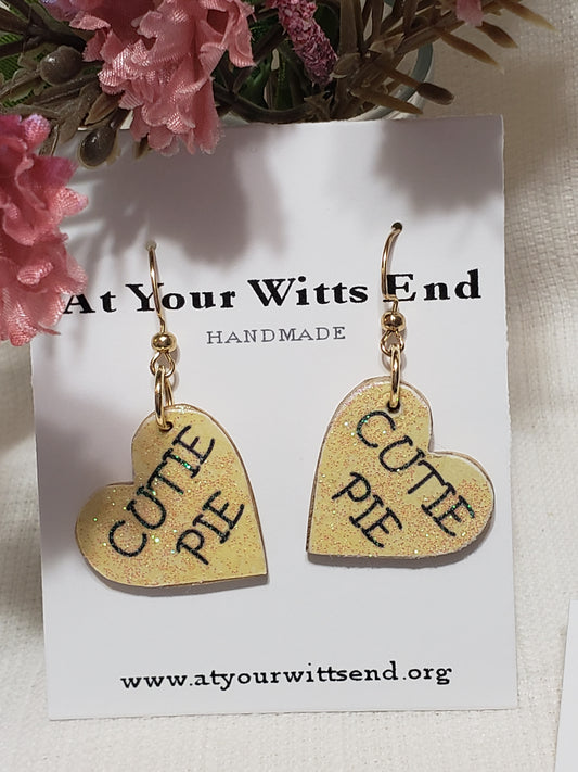 Valentine Candy Wood Earrings  multiple sayings