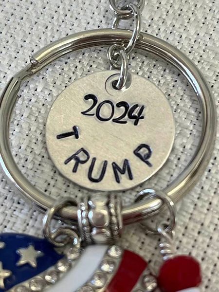 Trump 2024   Patriotic Keychain  Red, White & Blue
