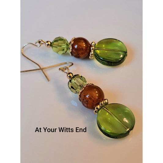 Lovely Green & Brown Earrings