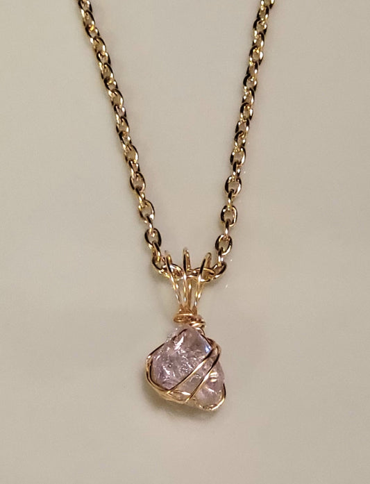 Gemstone Necklace amethyst gold  SOLD