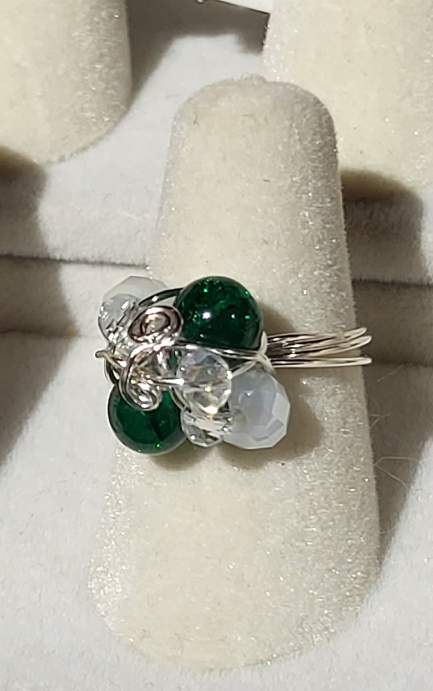 Eagles Colors Green & White Ring size 6.5