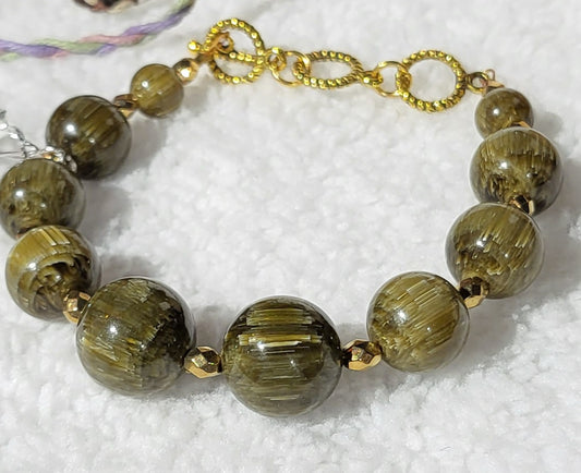 Green Beaded Bracelet, matching necklace not included