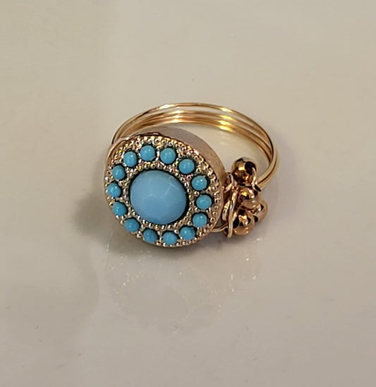 Turquoise & Gold Ring size 6