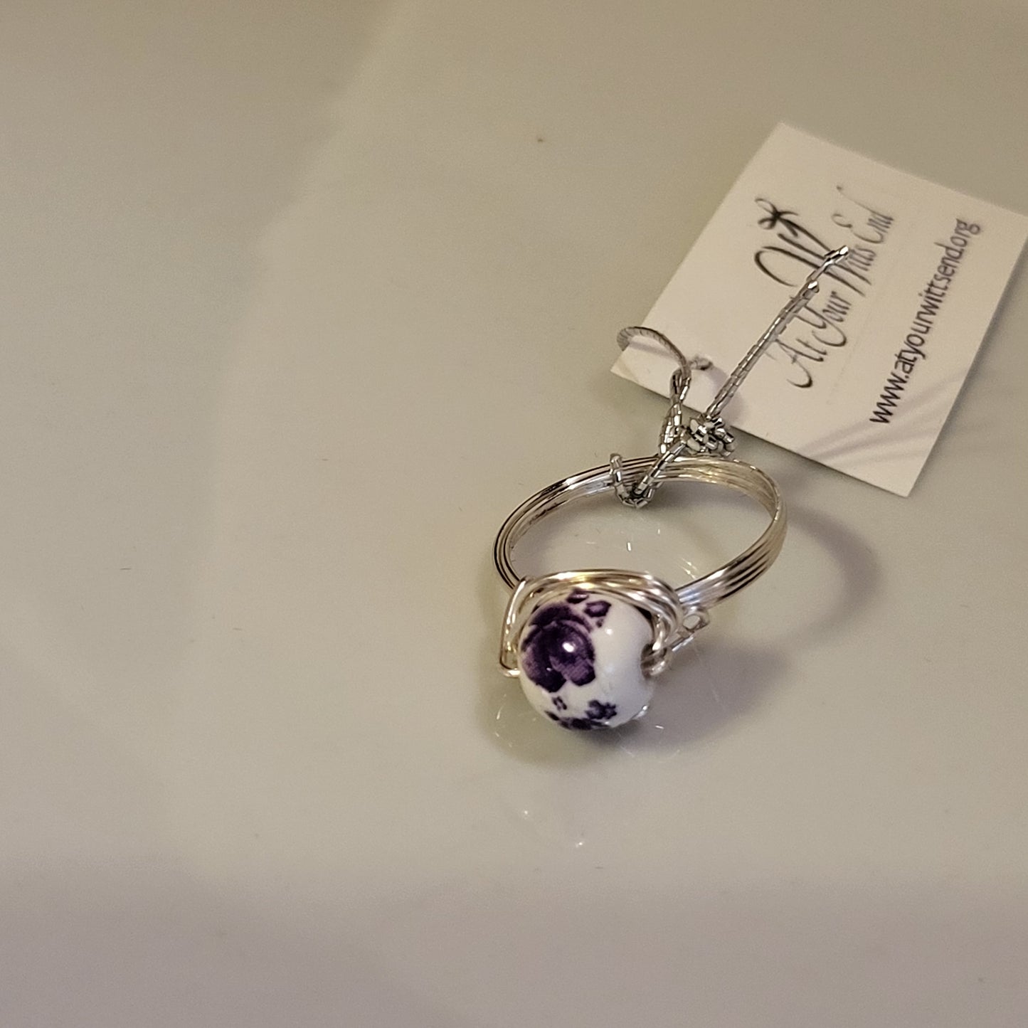Purple Flower Ring size 7