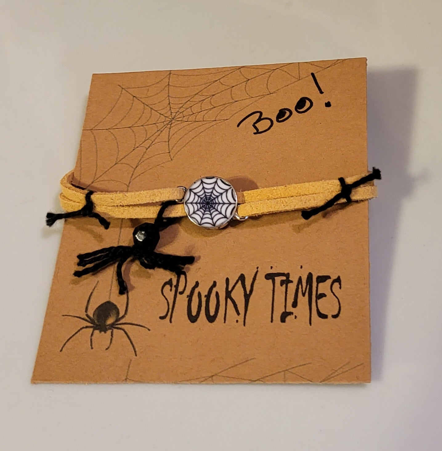 SPOOKY TIMES Suede Bracelet with Spider