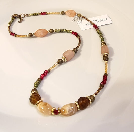 Earth Tone Beaded Necklace