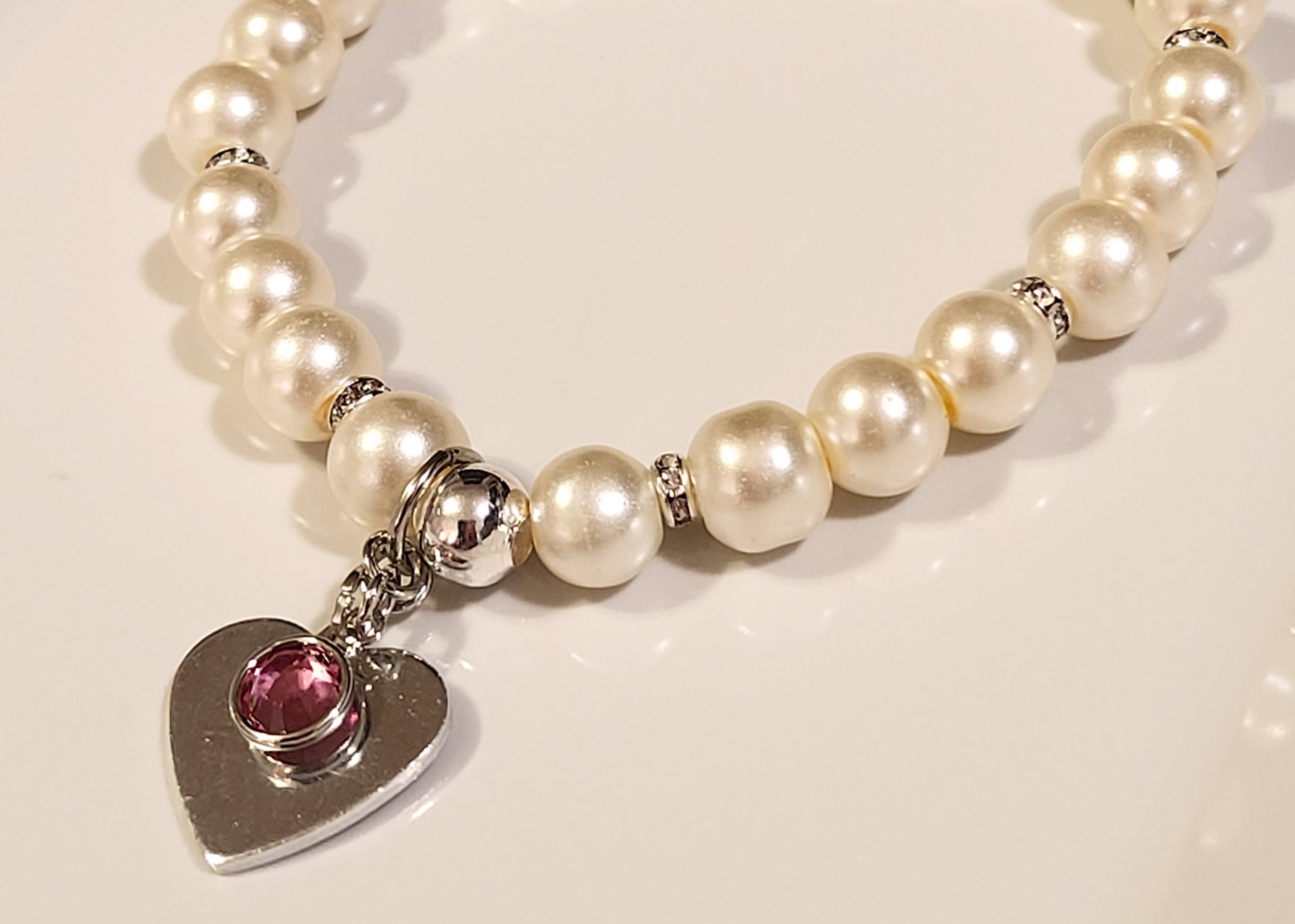 White Pearl Charm Bracelet for Girls by FashionCrab® - FashionCrab.us