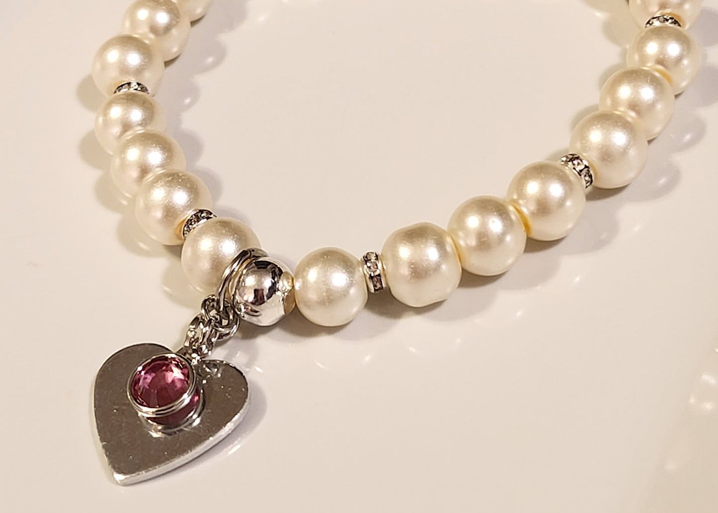 Beautiful Ivory Pearl Charm Bracelet