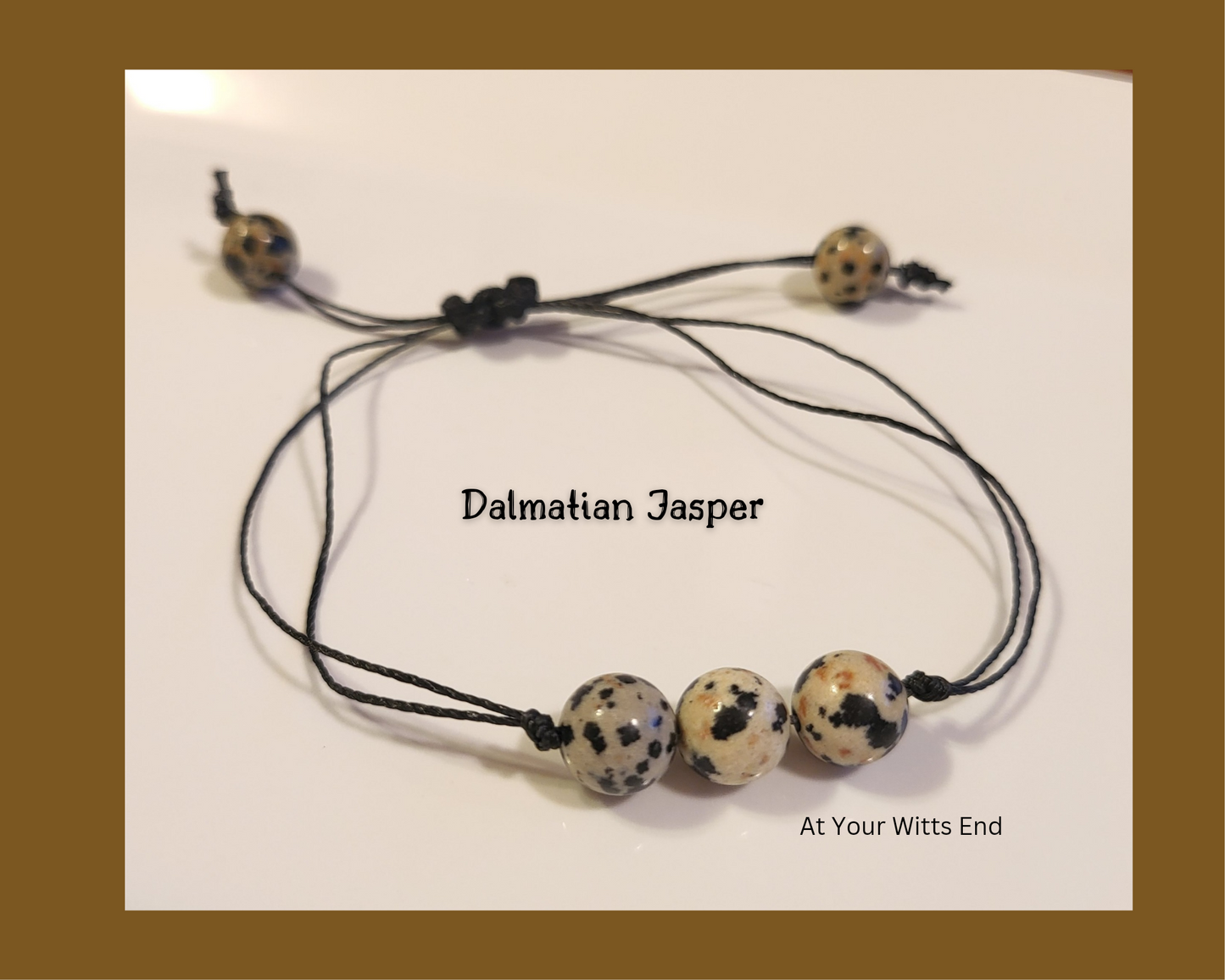 Dalmation Jasper Bracelet (sliding knot)