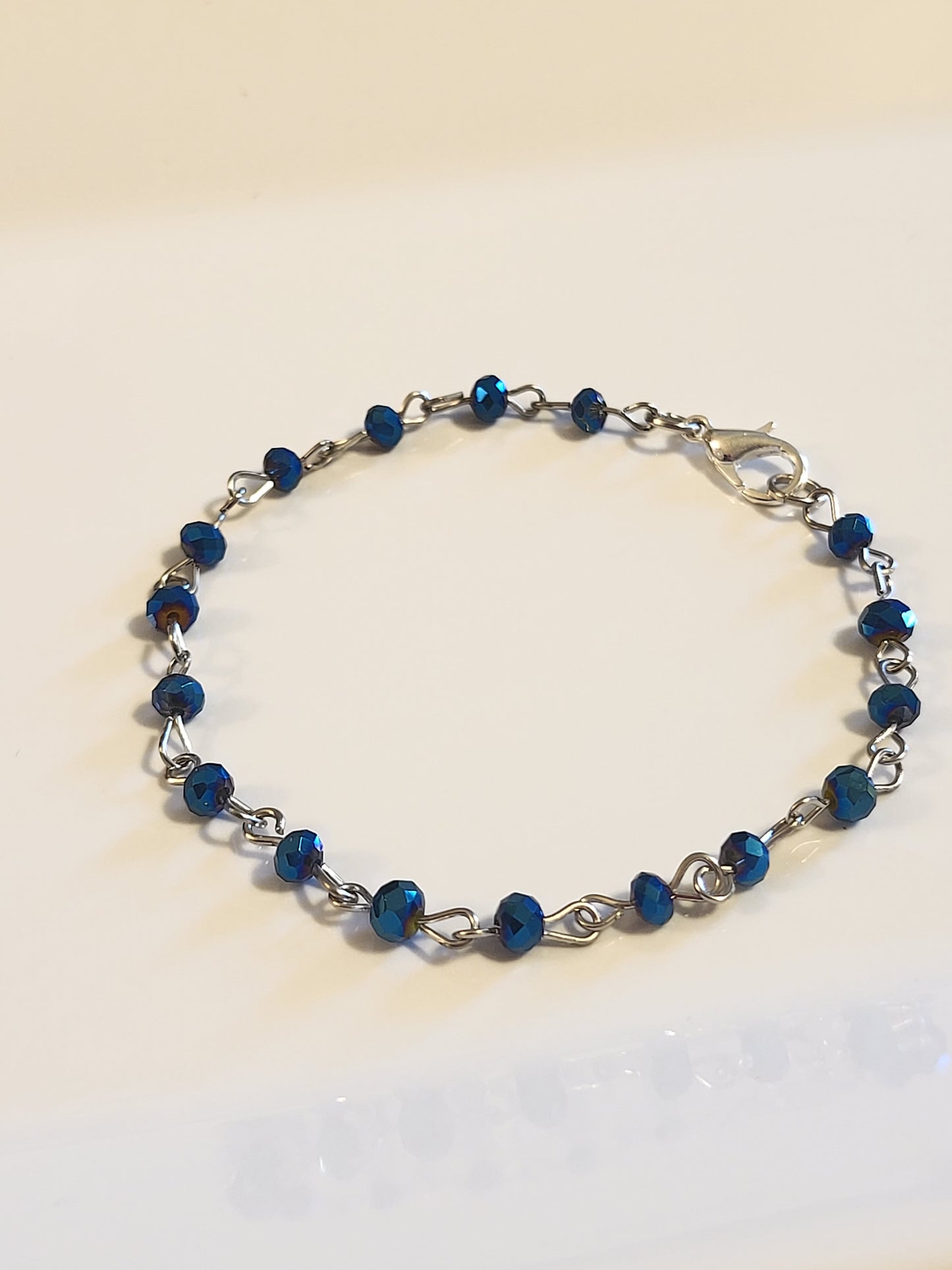 Delicate Cobalt Blue Crystal Bracelet