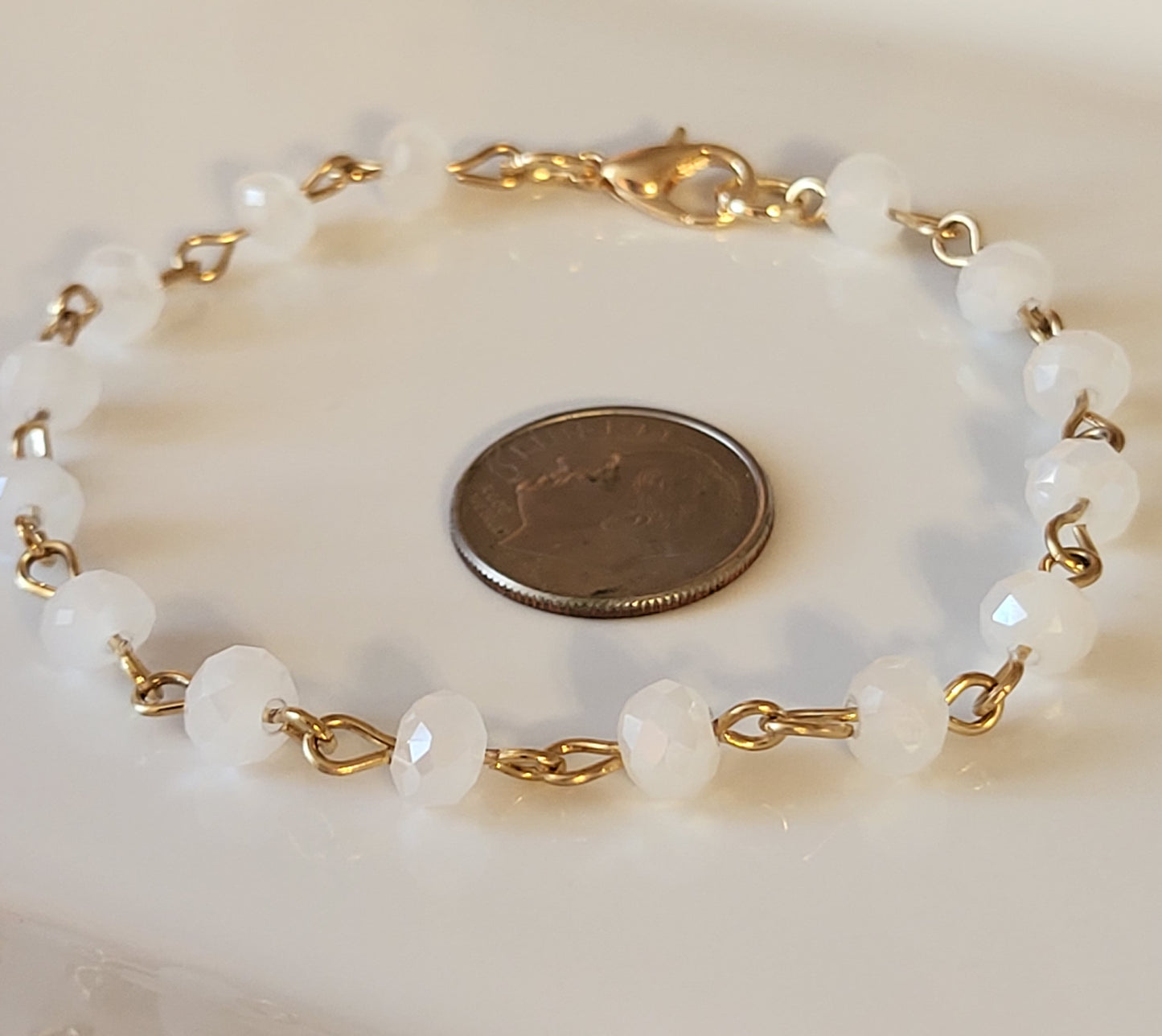 Delicate Beautiful White Crystal Bracelet