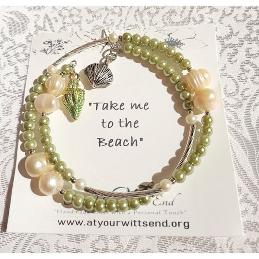 'Take Me To The Beach Memory Wire Bracelet