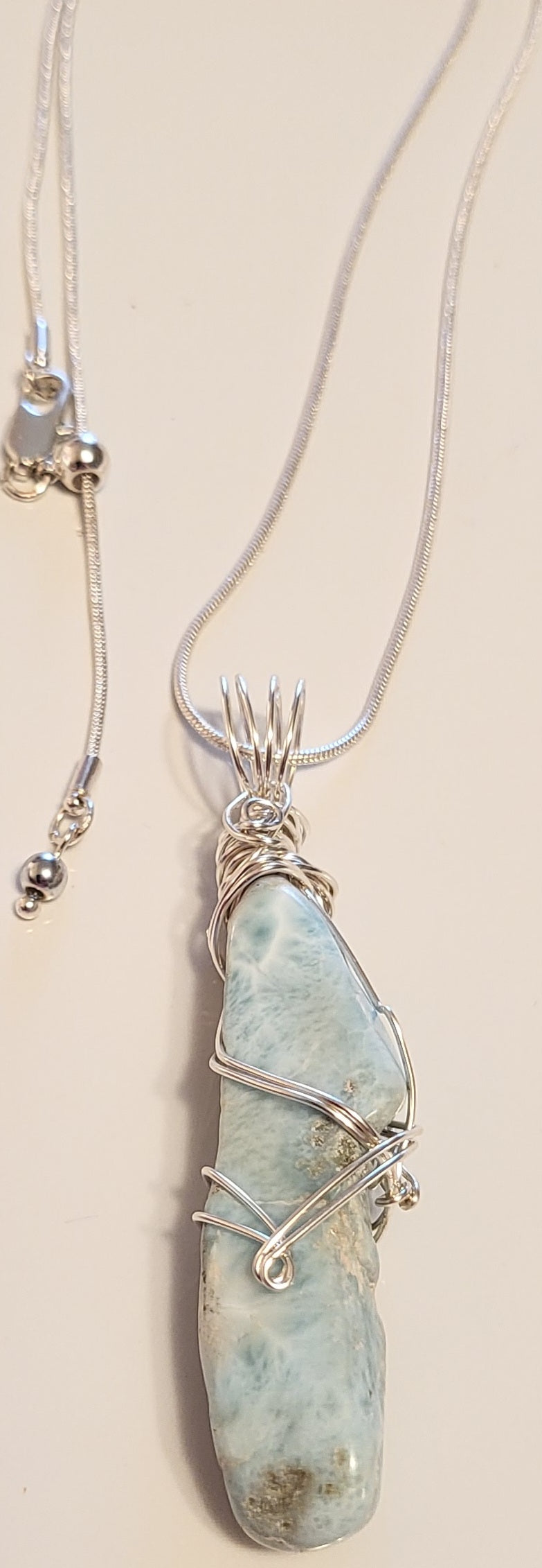 Genuine Larimar Stone Necklace, one of a kind