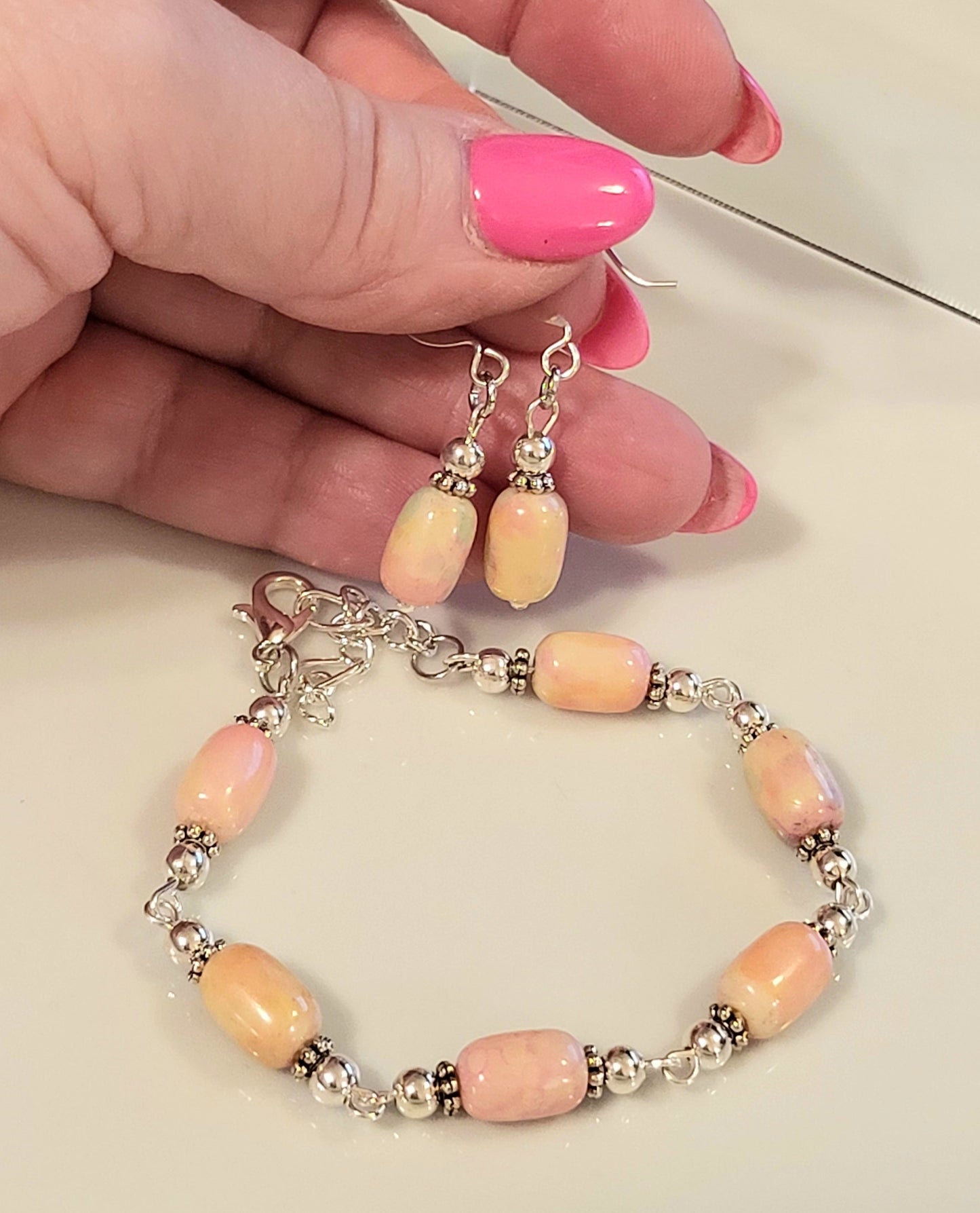 Spring Color Bracelet and Earrings Set