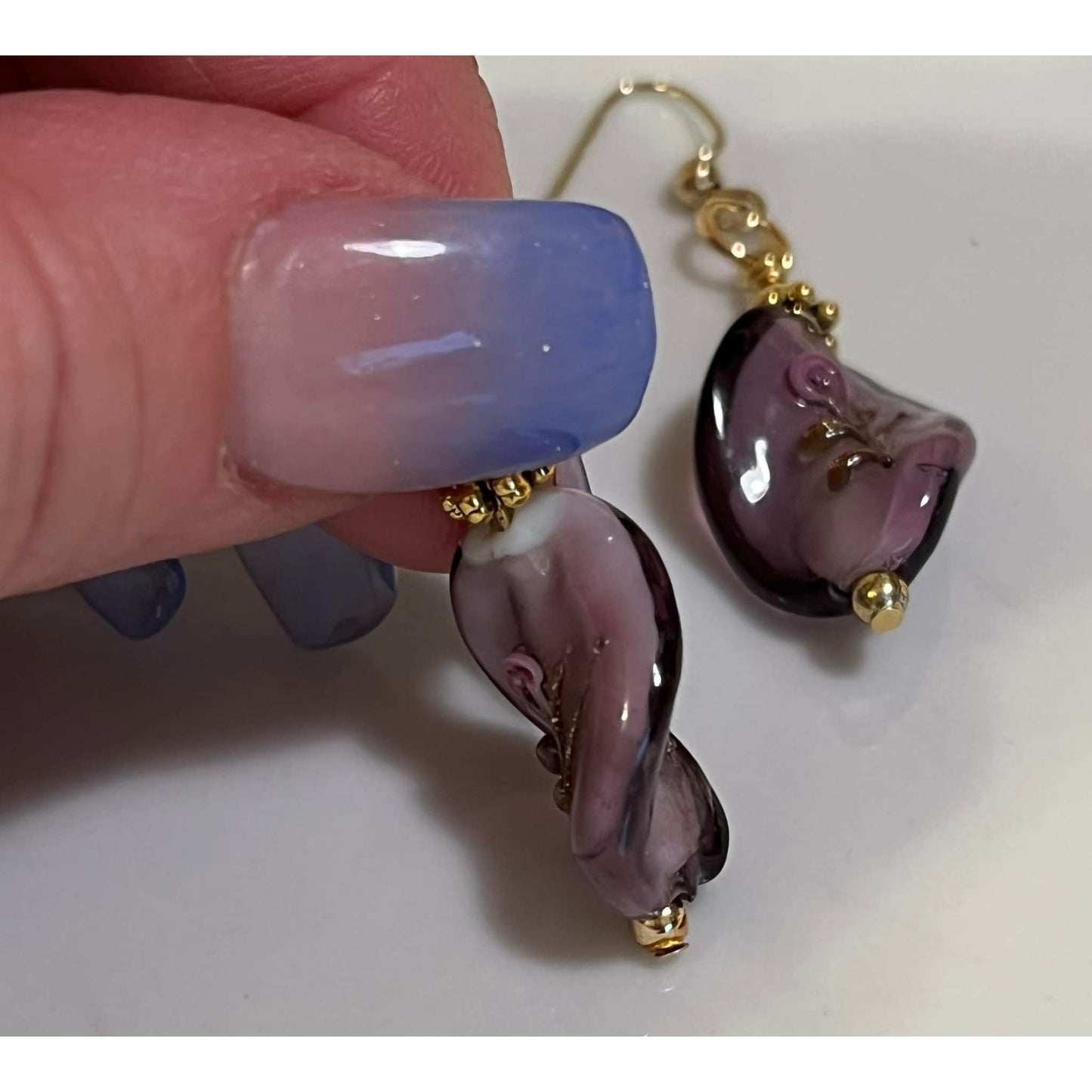 Pretty Purple Twist Earrings