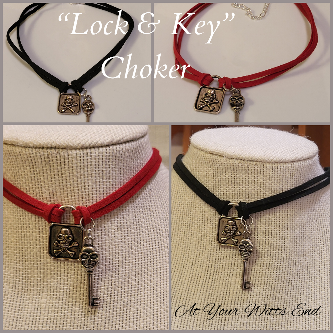Lock & Key Choker, Halloween choker necklace