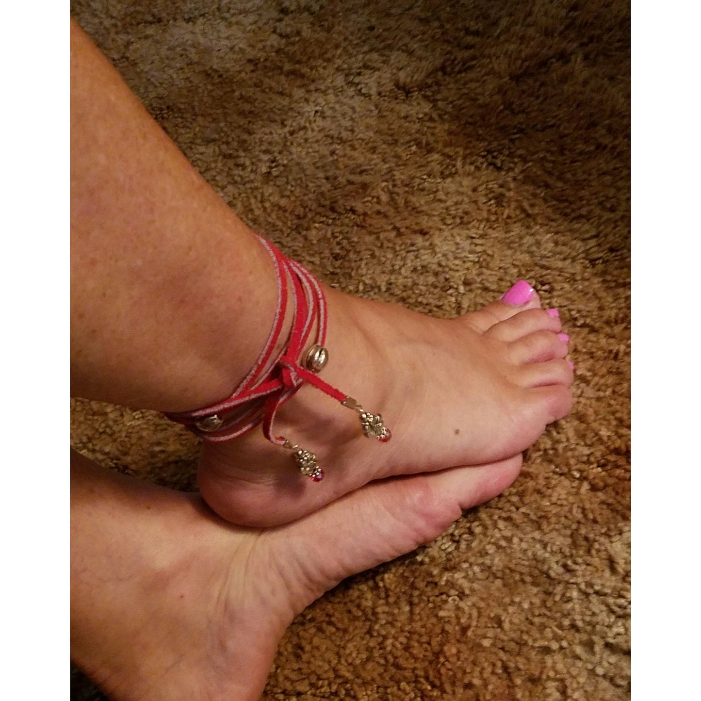 Suede Ankle Wrap, Anklet, Beach Jewelry
