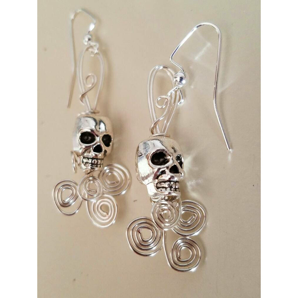 Skull Earrings, earrings, Halloween jewelry, skeletons, skulls, halloween