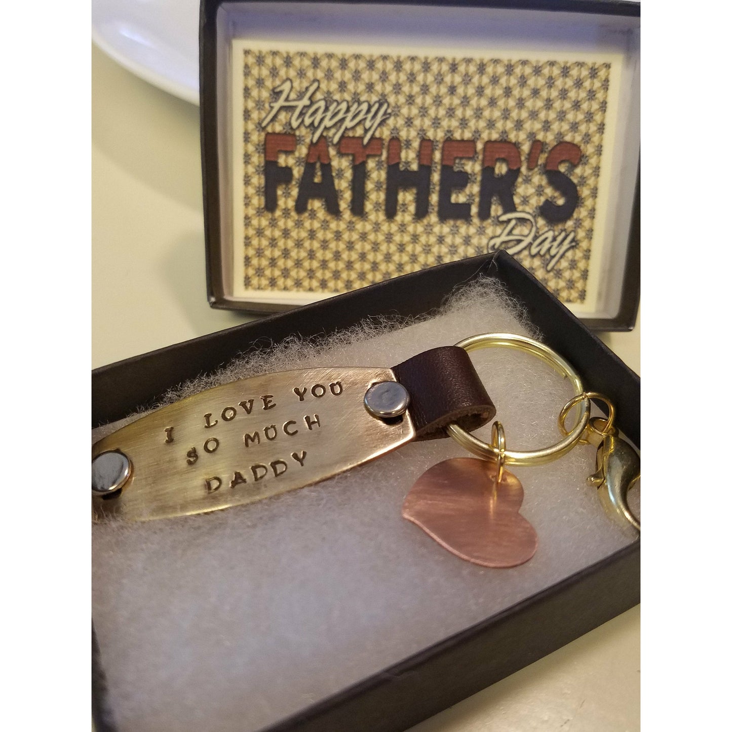 Personalized Leather Keychain  Men's