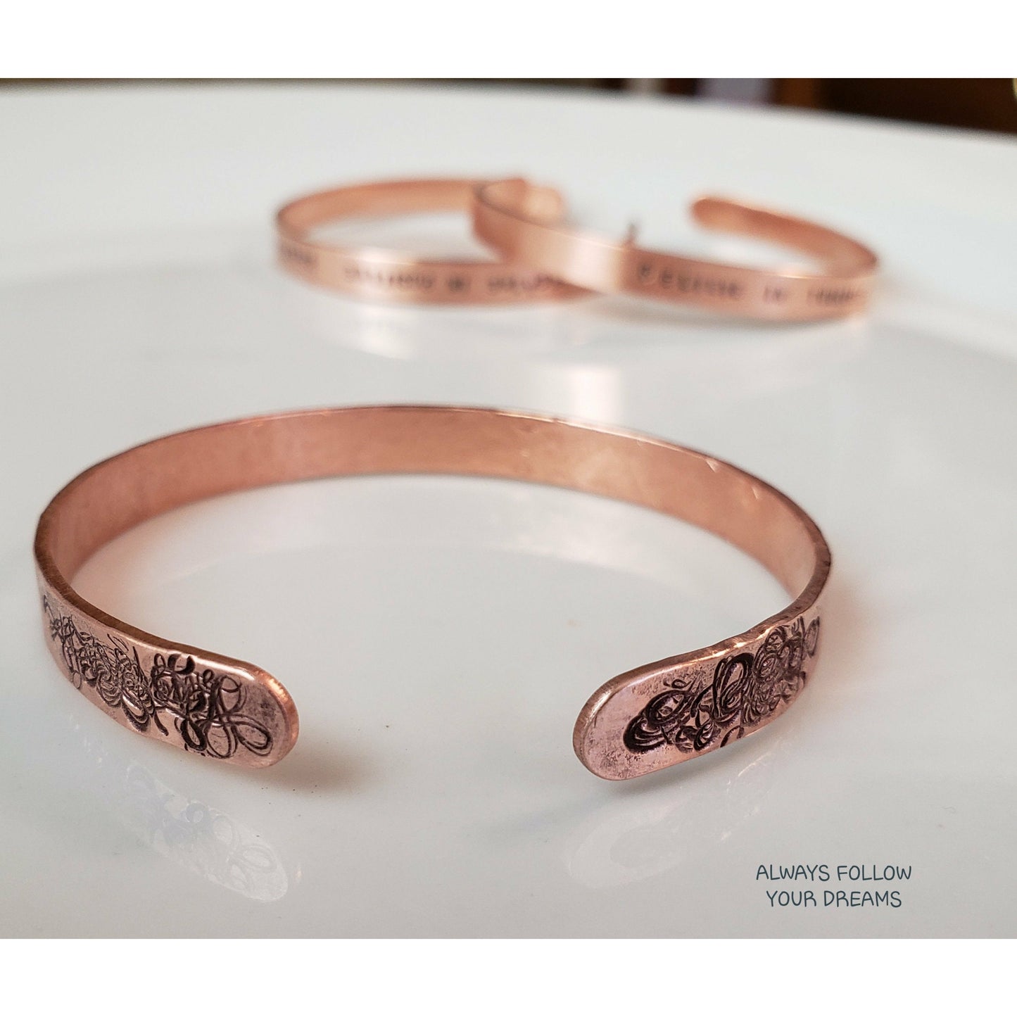 Mantra Copper Cuff, (1), inspirational bracelets, copper bracelet, gifts for her, yoga