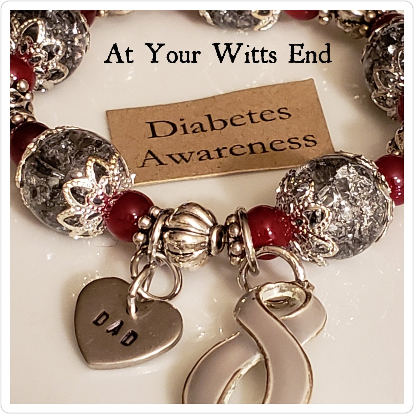 Diabetes Awareness Bracelet, stretchy bracelets, awareness bracelets