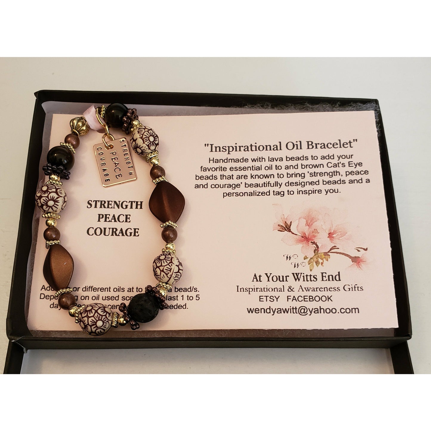 Essential Oil Bracelet, Personalized bracelet, inspirational bracelet