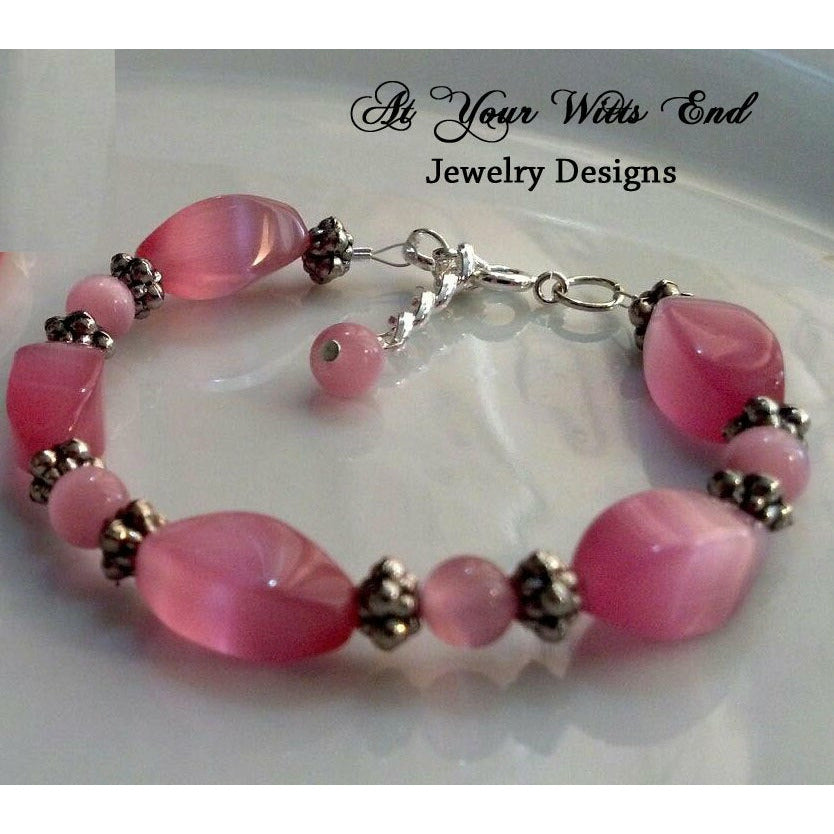 Pink Beaded Bracelet B1028
