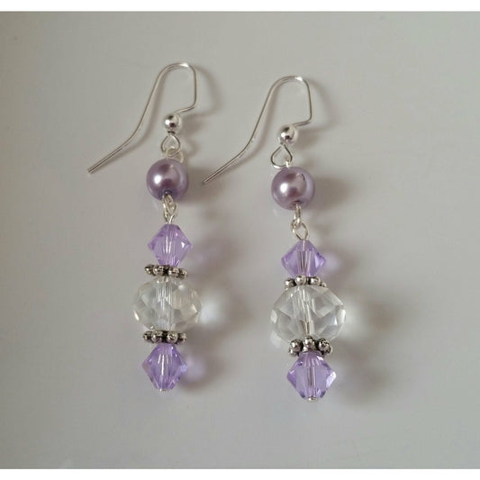 Lavender Earrings, Swarovski earrings, purple earrings, dangle earrings