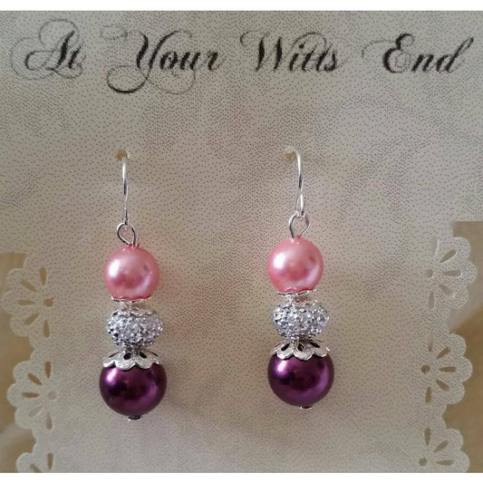 Purple & Pink Pearl Earrings