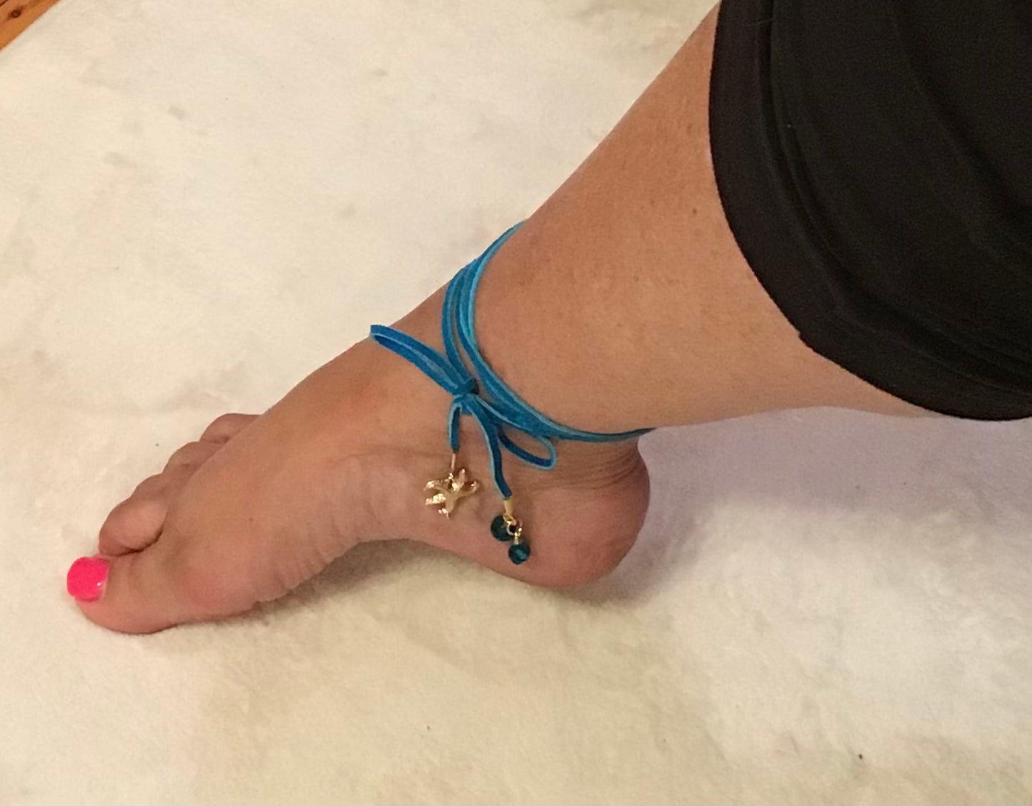 Suede Ankle Wrap, Anklet, Beach Jewelry