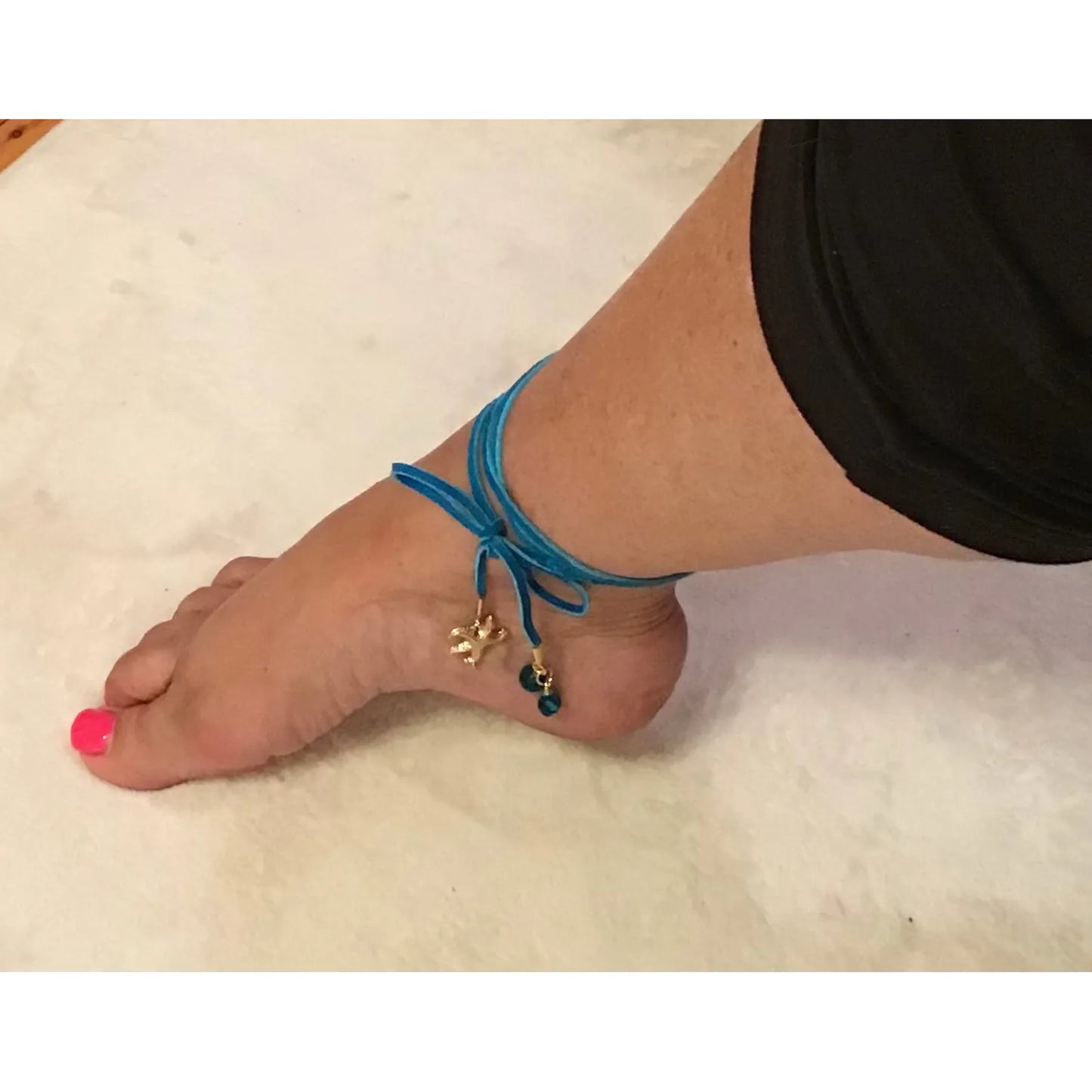 Suede Ankle Wrap, Anklet, Beach Jewelry