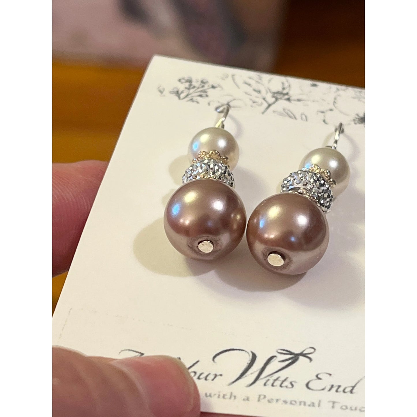 Pale Lavender & Cream Pearl Earrings