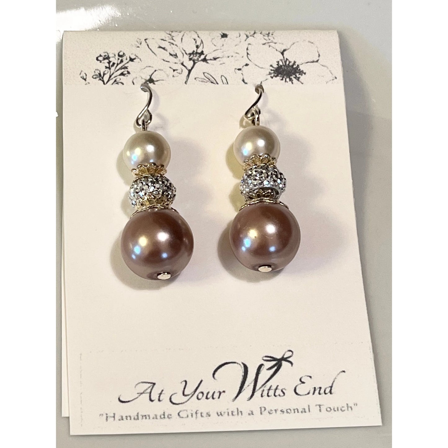 Pale Lavender & Cream Pearl Earrings