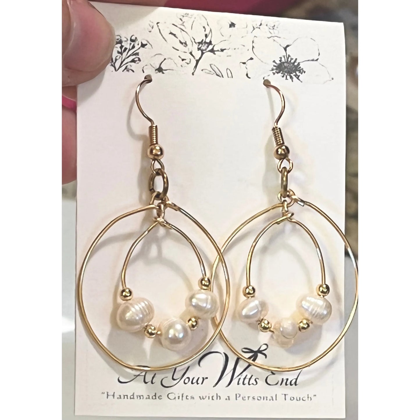 Hoop Earrings with Fresh Water Pearls