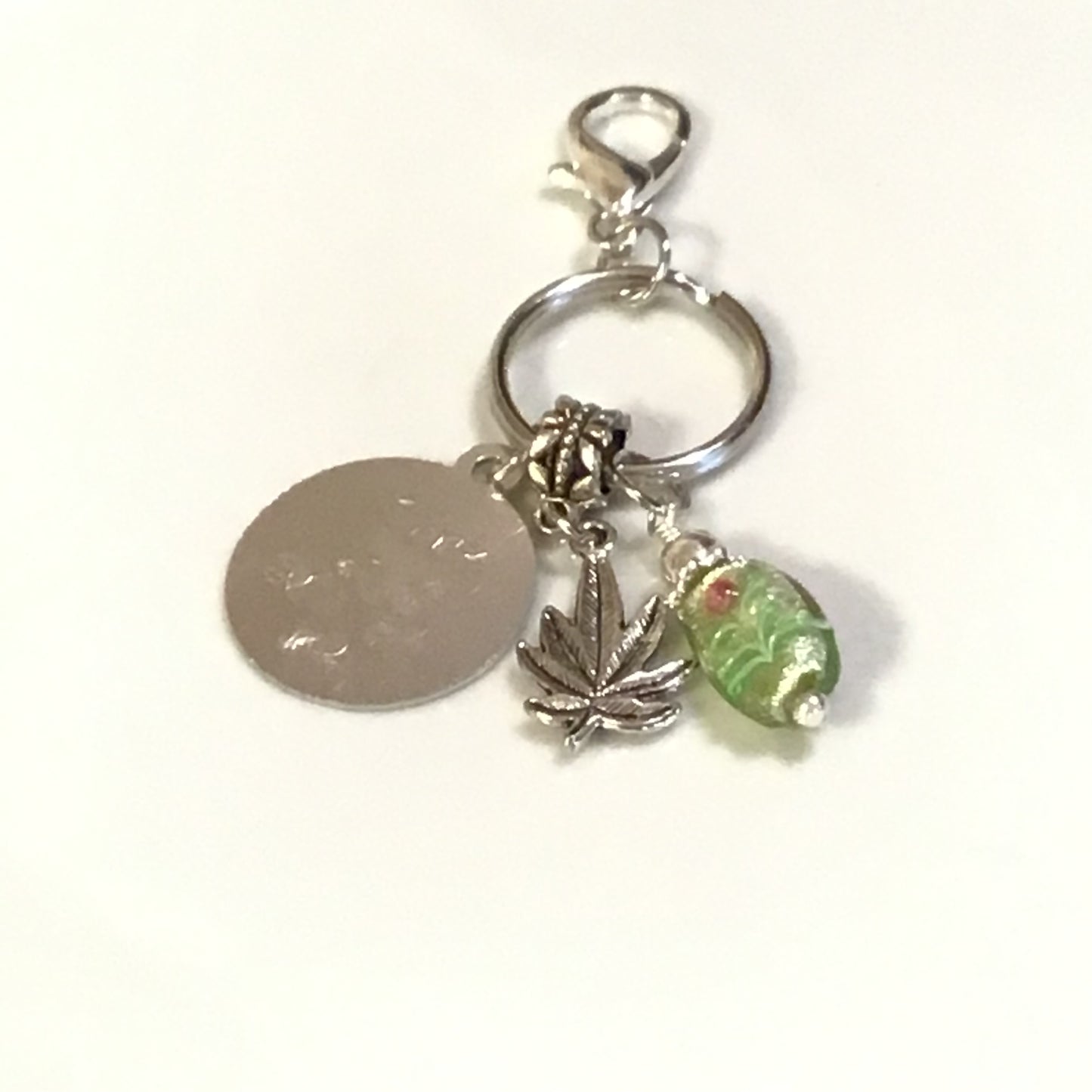 Cannabis Leaf Keychain, pot leaf,dispensary keychain