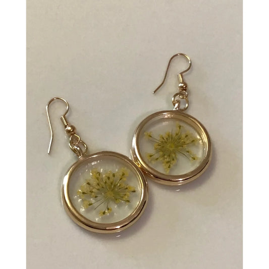 Yellow Flower Resin Earrings