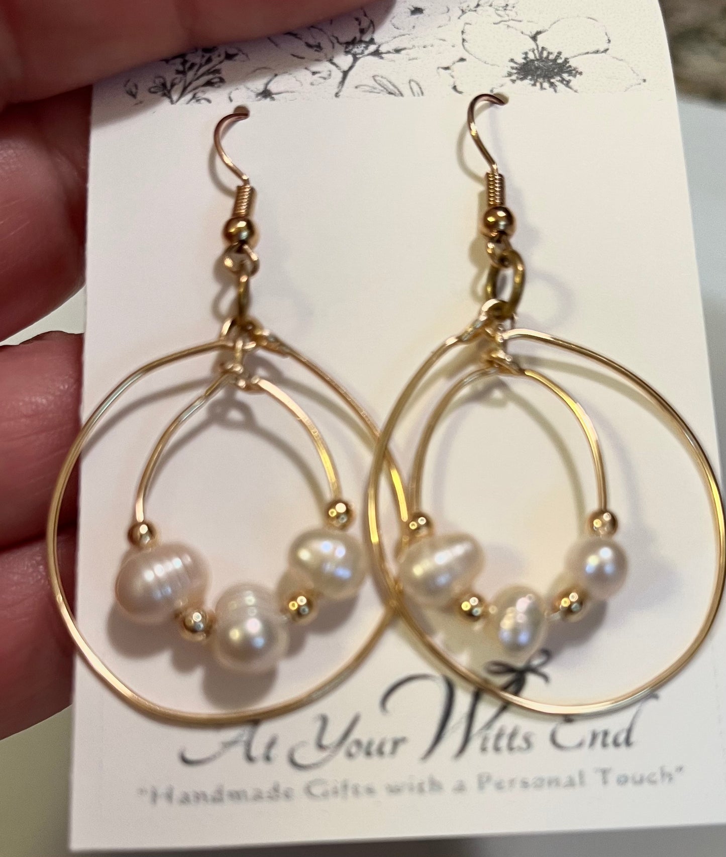 Hoop Earrings with Fresh Water Pearls