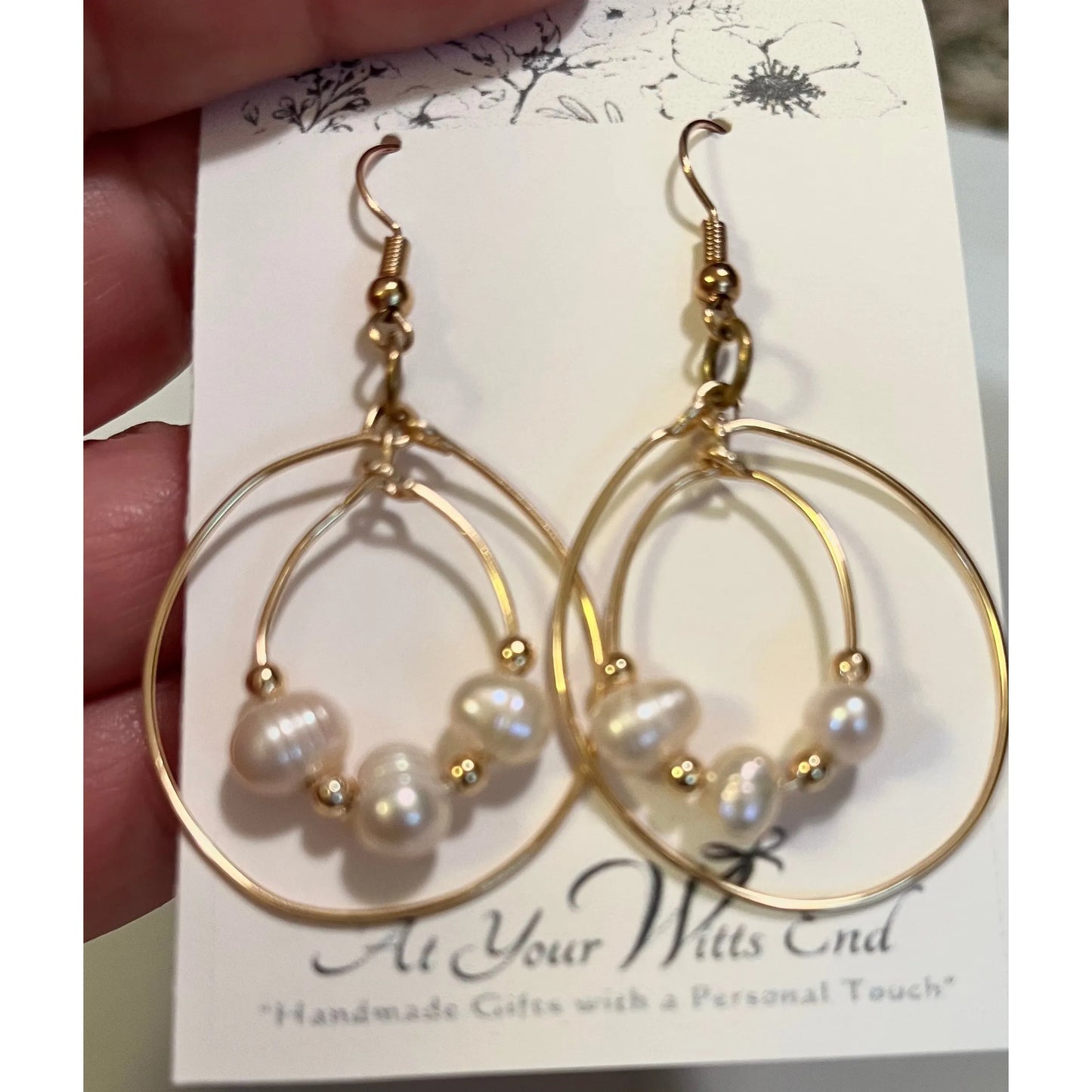 Hoop Earrings with Fresh Water Pearls