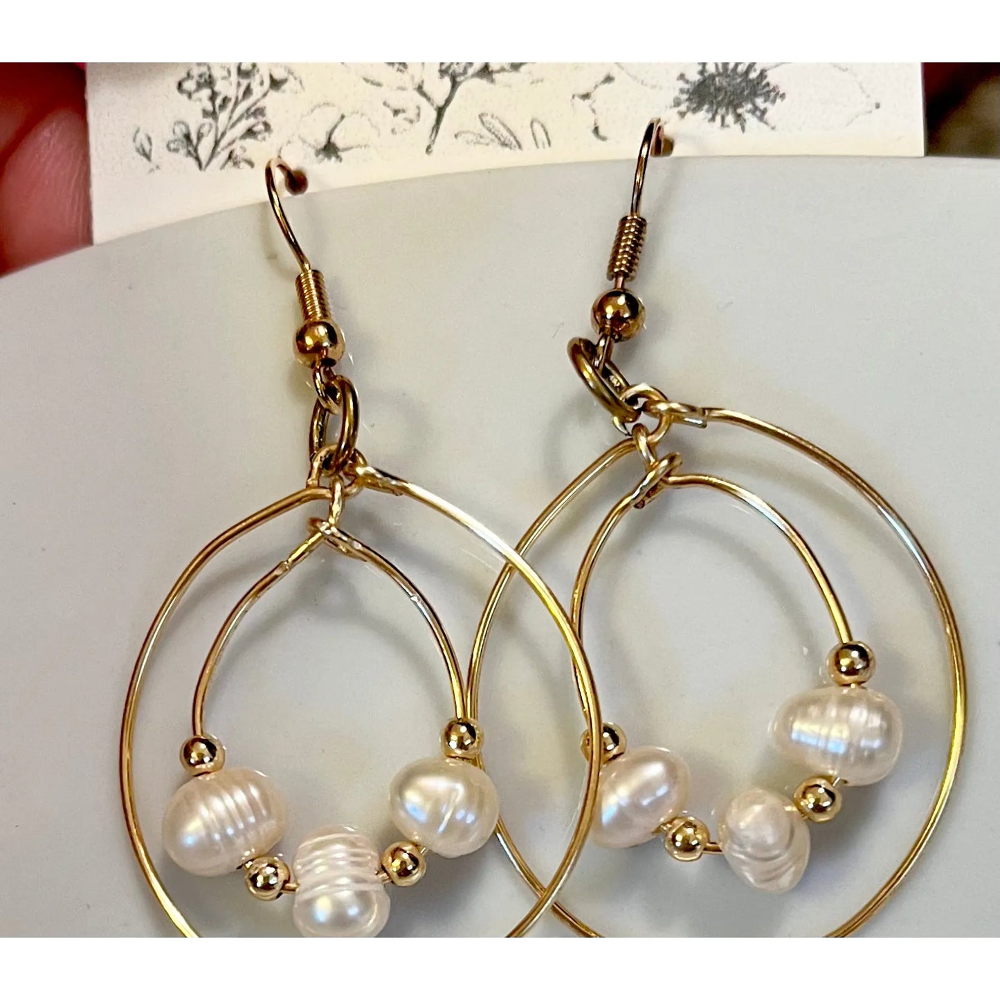 Hoop Earrings with Fresh Water Pearls