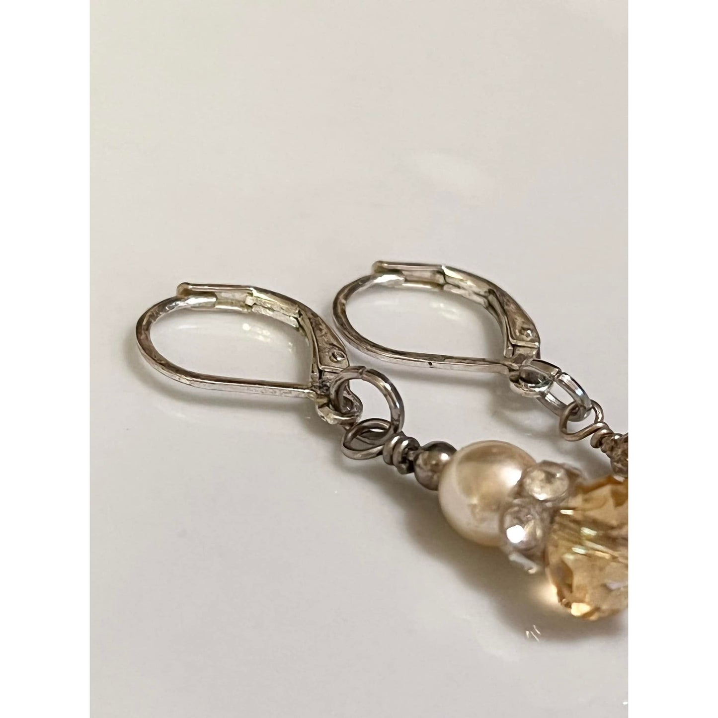 Tiny gold & Ivory Earrings